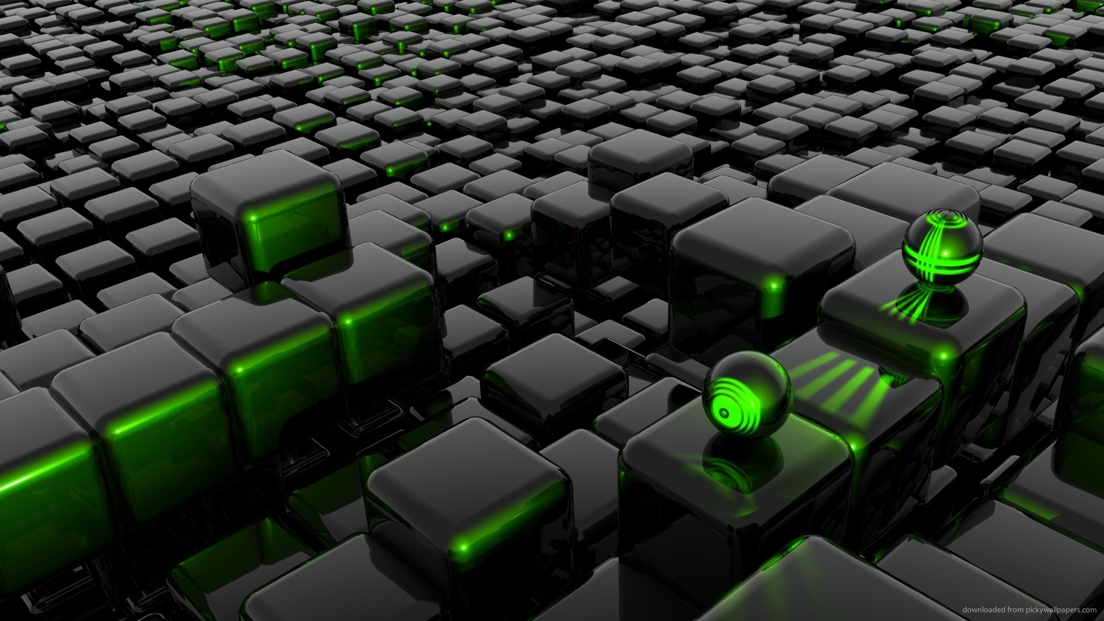 3D Green Cube Wallpaper for Desktop and Mobiles 4K Ultra HD - HD Wallpaper  