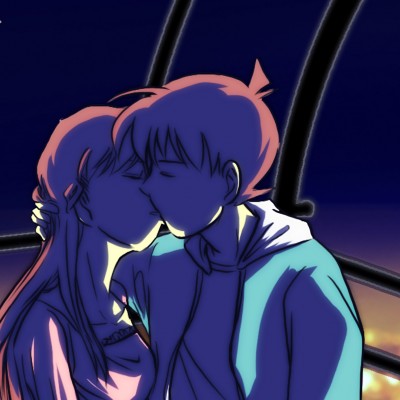 Anime cartoon couple kiss each other HD Wallpaper Instagram Profile Picture  - HD Wallpaper 