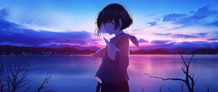 Anime school girl HD Wallpaper Facebook Cover Photo - HD Wallpaper -  