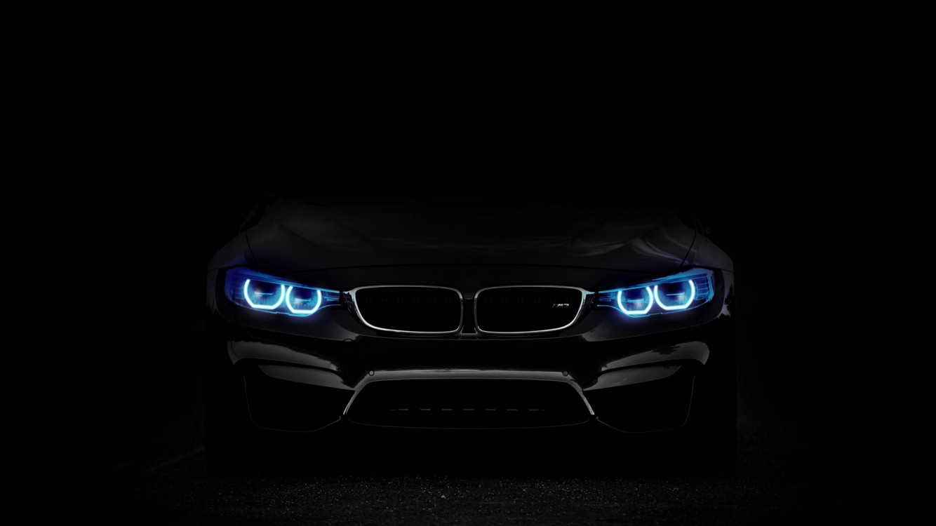 BMW headlights at the dark HD Wallpaper iPhone 7 / iPhone 8 - HD Wallpaper  