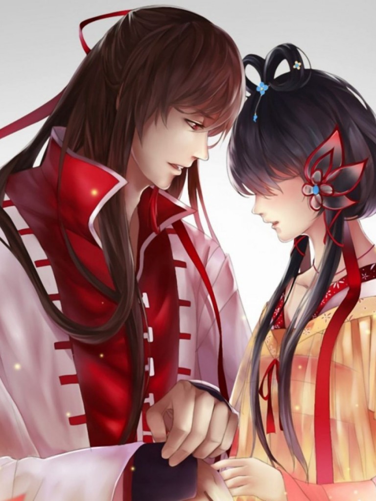 Cute Anime Couple Beautiful Hd Wallpaper for Desktop and Mobiles Non-retina  iPad - HD Wallpaper 