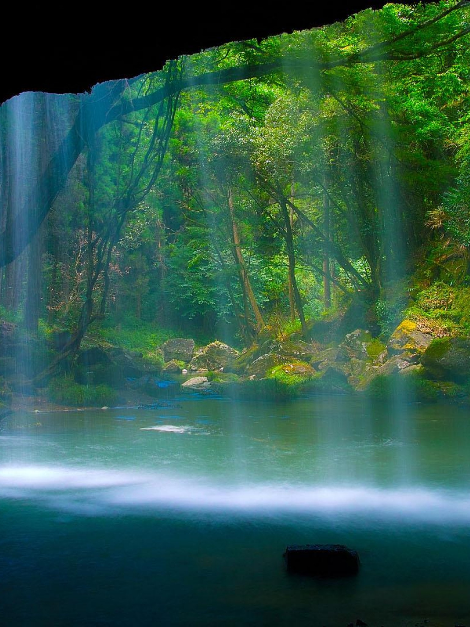 Download Free Rainforest Waterfall Full HD Wallpaper Retina iPad - HD  Wallpaper 
