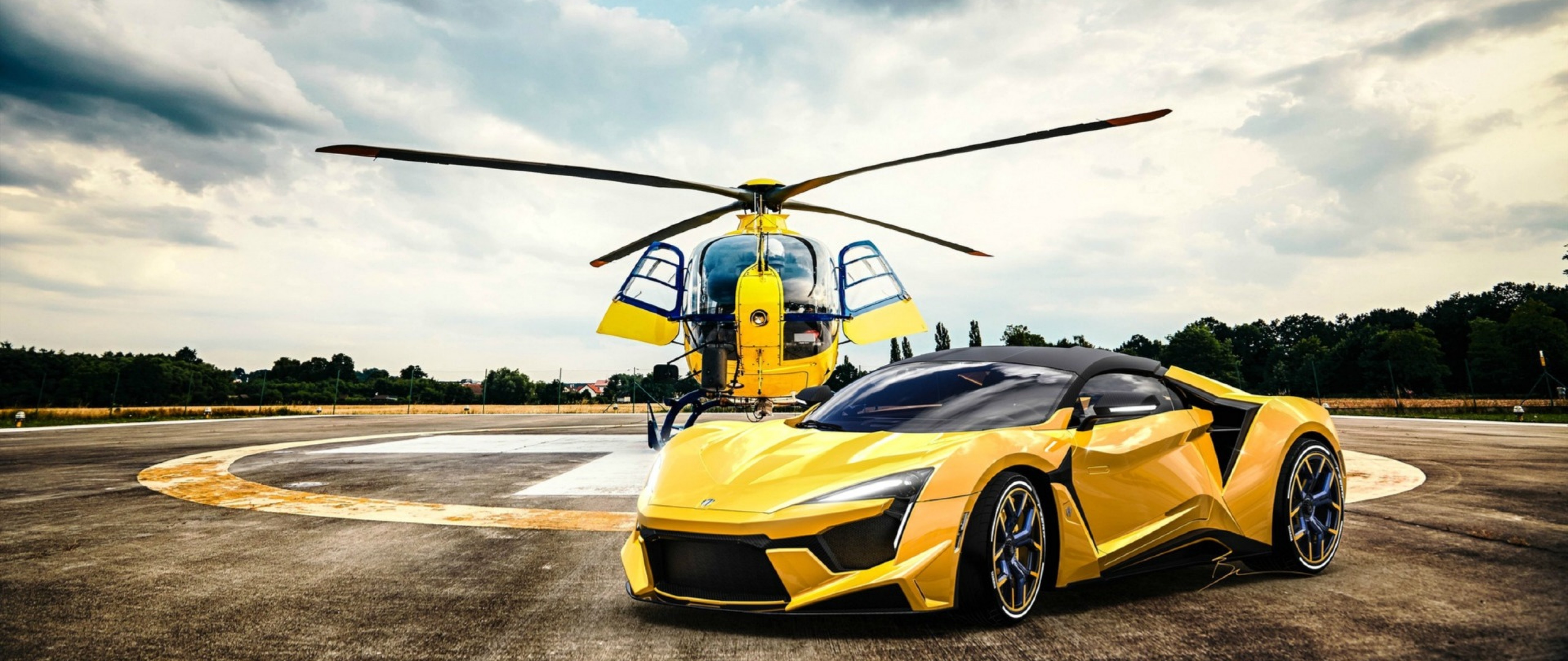 Fenyr Supersport and Helicopter HD Wallpaper 4K Ultra HD Wide TV - HD  Wallpaper 