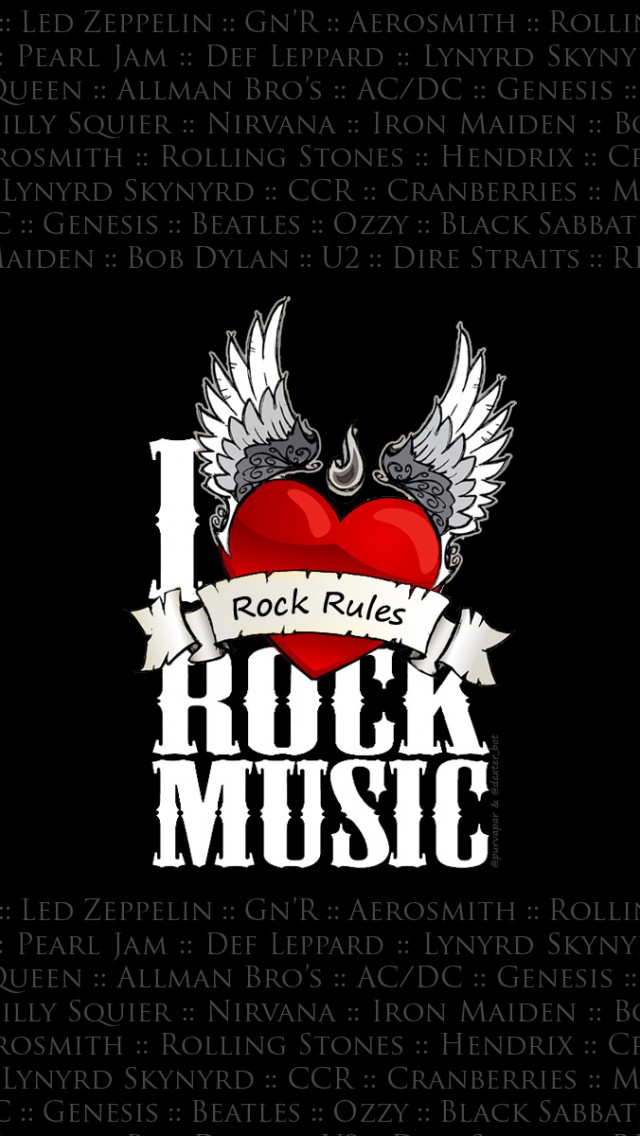 I Love Rock Music Full Hd Wallpaper for Desktop and Mobiles iPhone 5 / 5S  (& iPod) - HD Wallpaper 