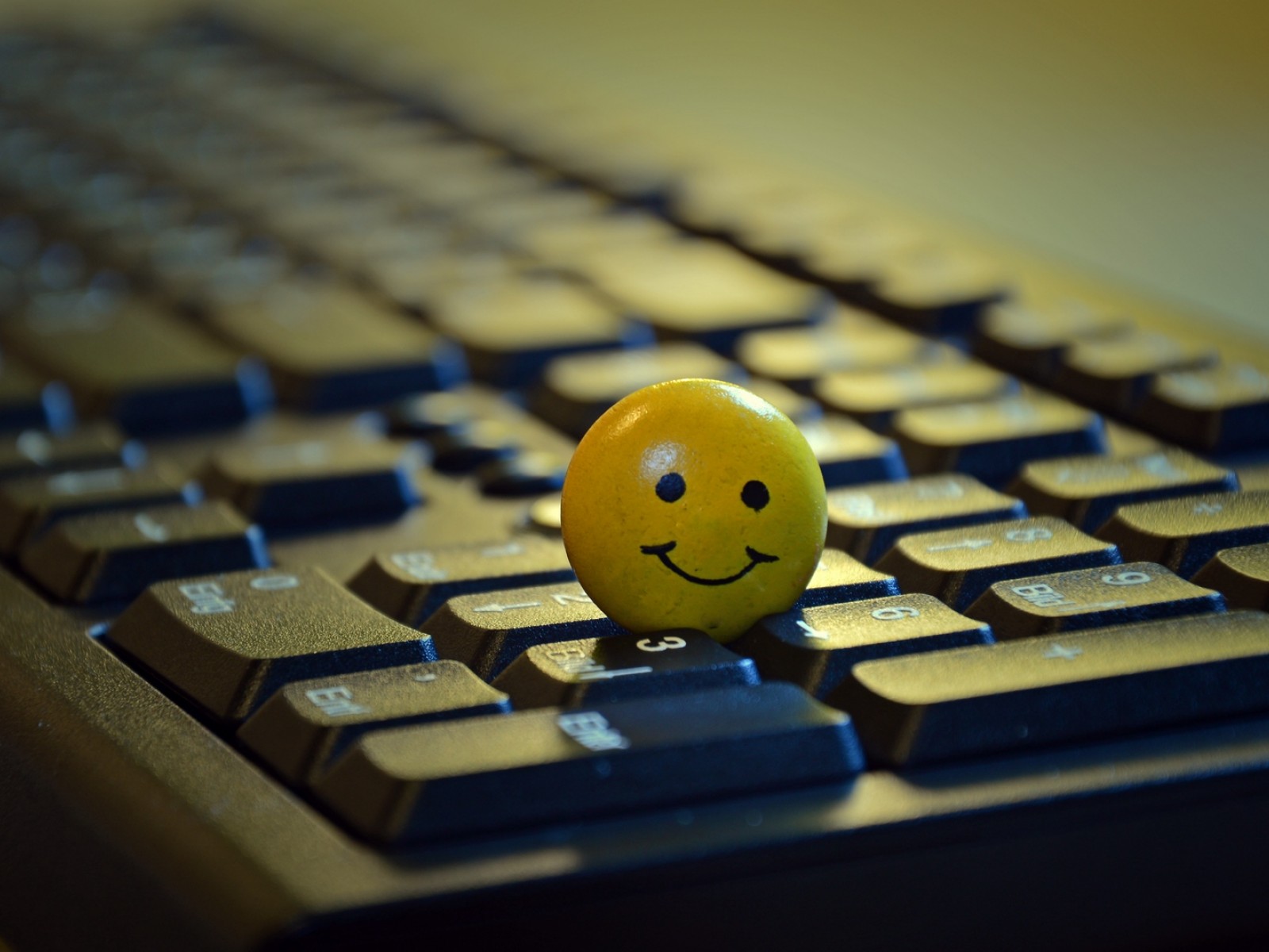 Smiley standing on a keyboard HD Wallpaper 1600x1200 - HD Wallpaper -  