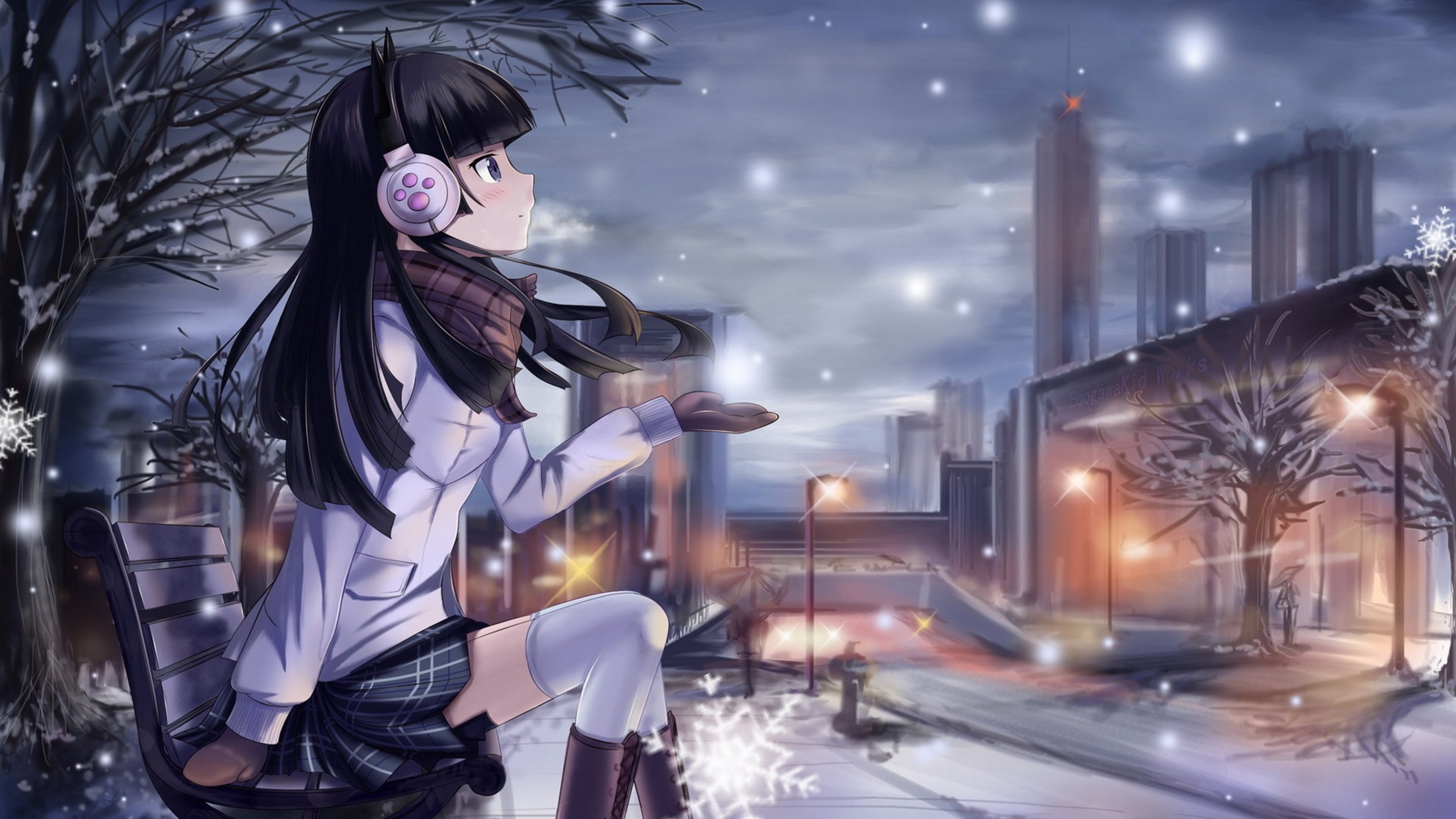 Unique Winter Anime Girl HD Wallpaper 4K Ultra HD - HD Wallpaper -  