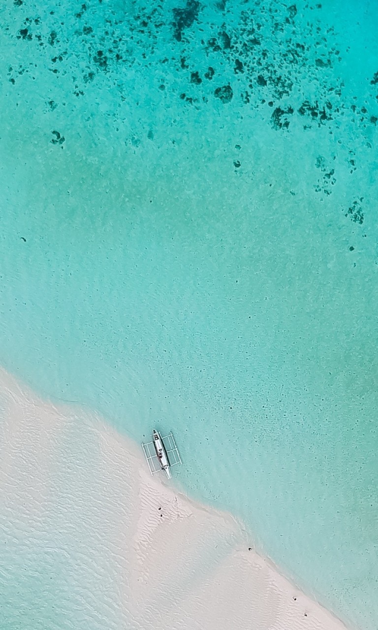 Aerial view of ocean beach HD Wallpaper