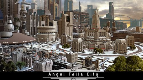 Angel falls city HD Wallpaper