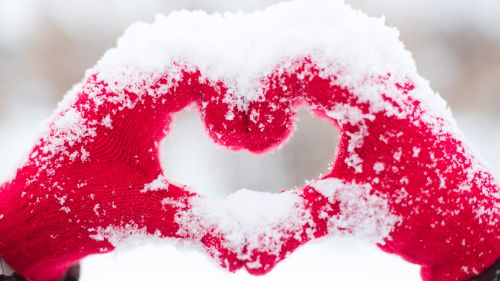 Beautiful Snow Heart Wallpaper for Desktop and Mobiles