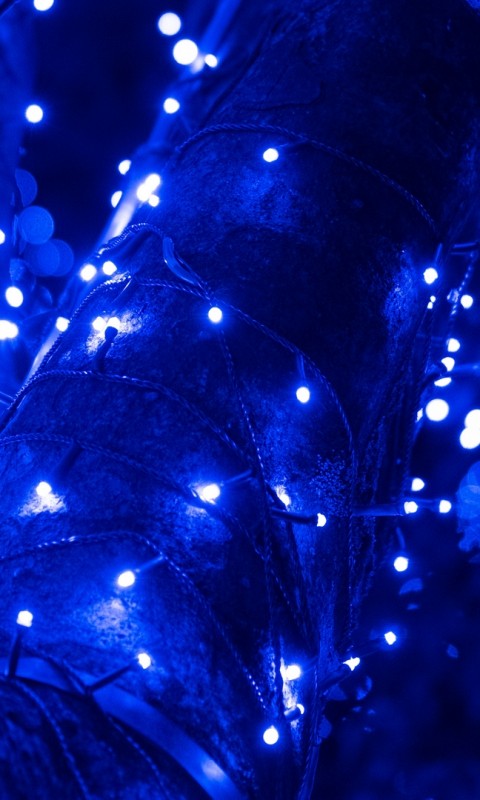 Blue Xmas lights HD Wallpaper