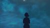 Child silhouette at a starry sky HD Wallpaper