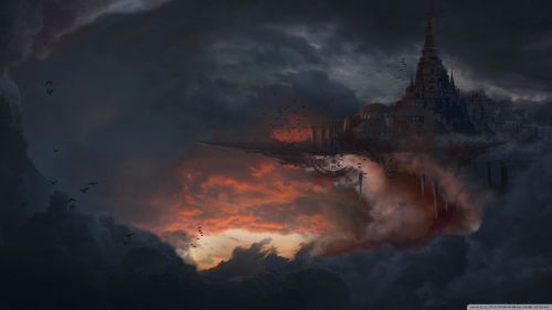 City in the clouds HD Wallpaper