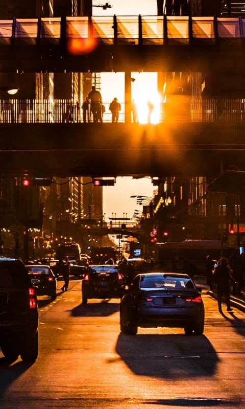 City sunset HD Wallpaper