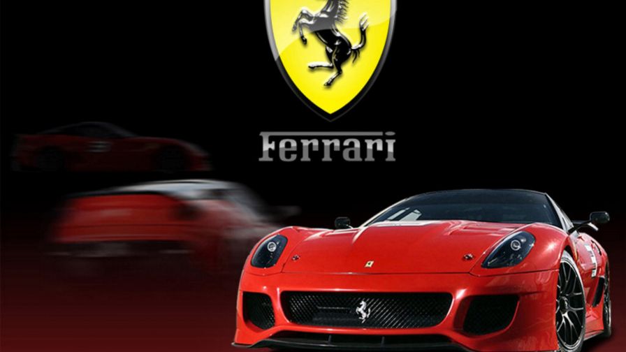 Ferrari with Emblem HD Wallpaper