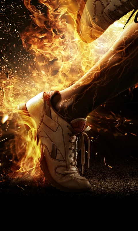 Free Soccer Shoes on Fire Wallpaper for Desktop and Mobiles