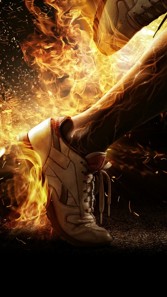 Free Soccer Shoes on Fire Wallpaper for Desktop and Mobiles