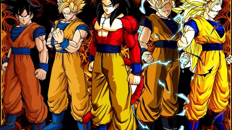 Goku 5 Levels Of Transformations Wallpaper for Desktop and Mobiles