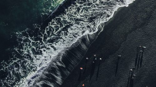 Iceland ocean aerial view HD Wallpaper