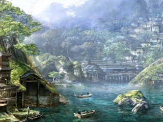 Medieval Fantasy City HD Wallpaper