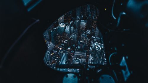 New York aerial view at night HD Wallpaper