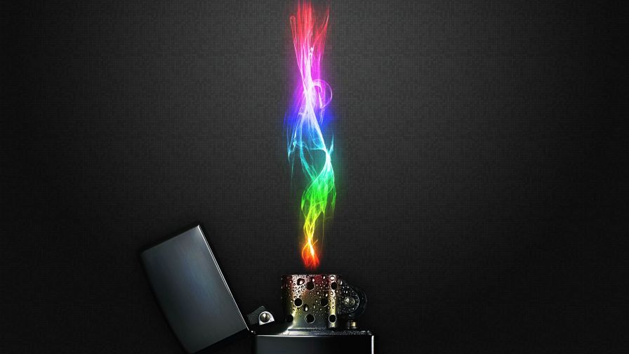Rainbow metal ciliper lighter HD Wallpaper
