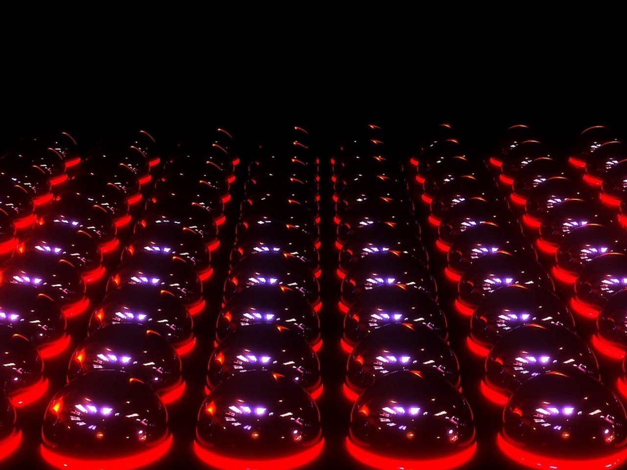 Red lights under balls HD Wallpaper