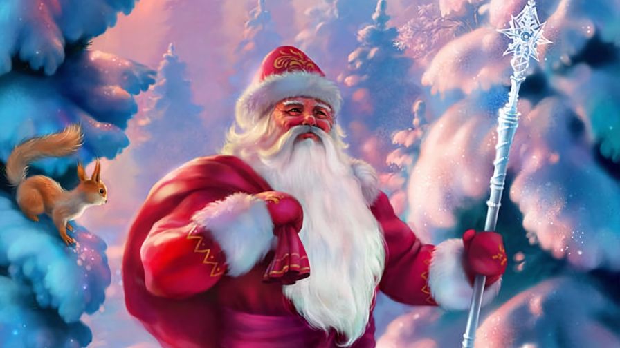 Santa Claus at the snow HD Wallpaper 