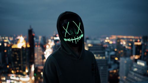 Silhouette wearing scary mask HD Wallpaper