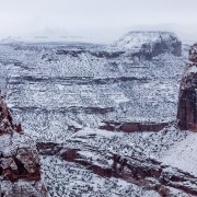 Snow over the cliff HD Wallpaper