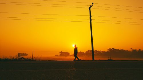 Sunset walk HD Wallpaper
