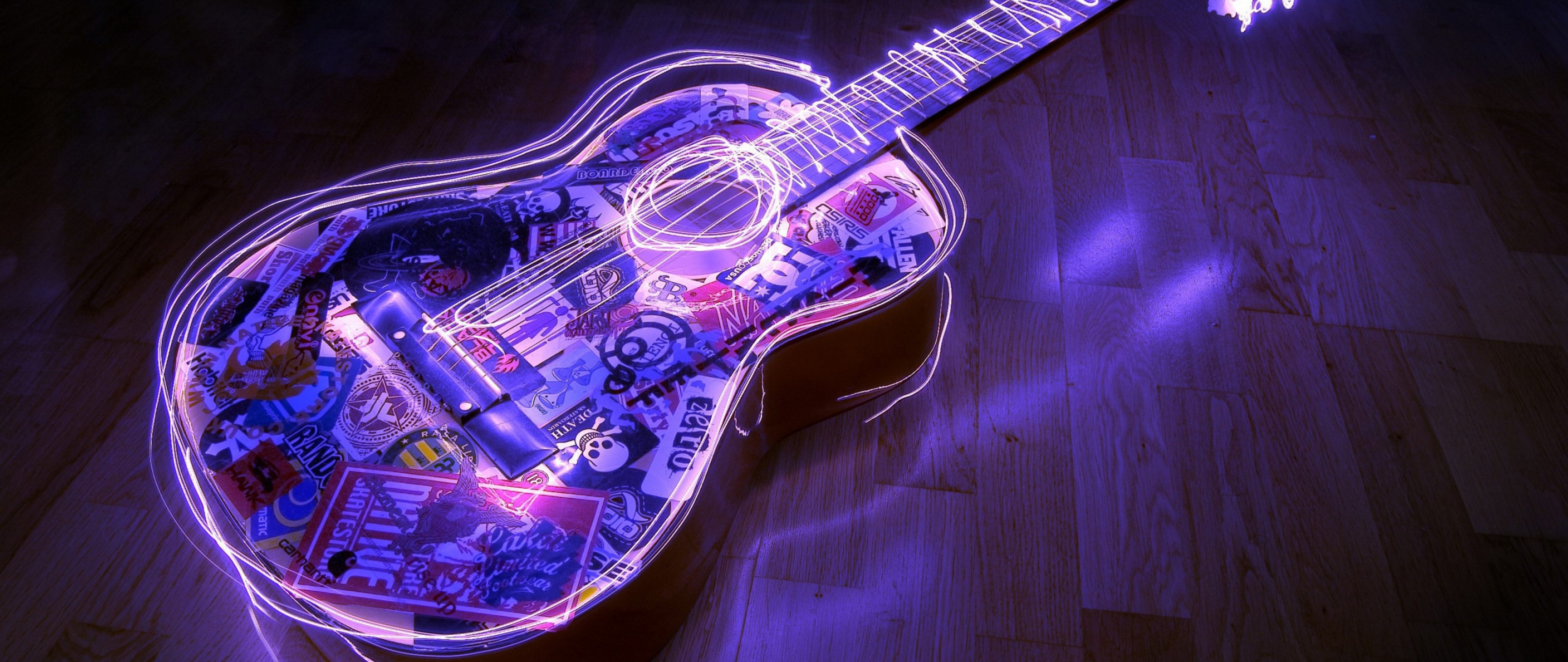 Beautiful Purple Lit Guitar Hd Wallpaper for Desktop and Mobiles 4K Ultra  HD Wide TV - HD Wallpaper 