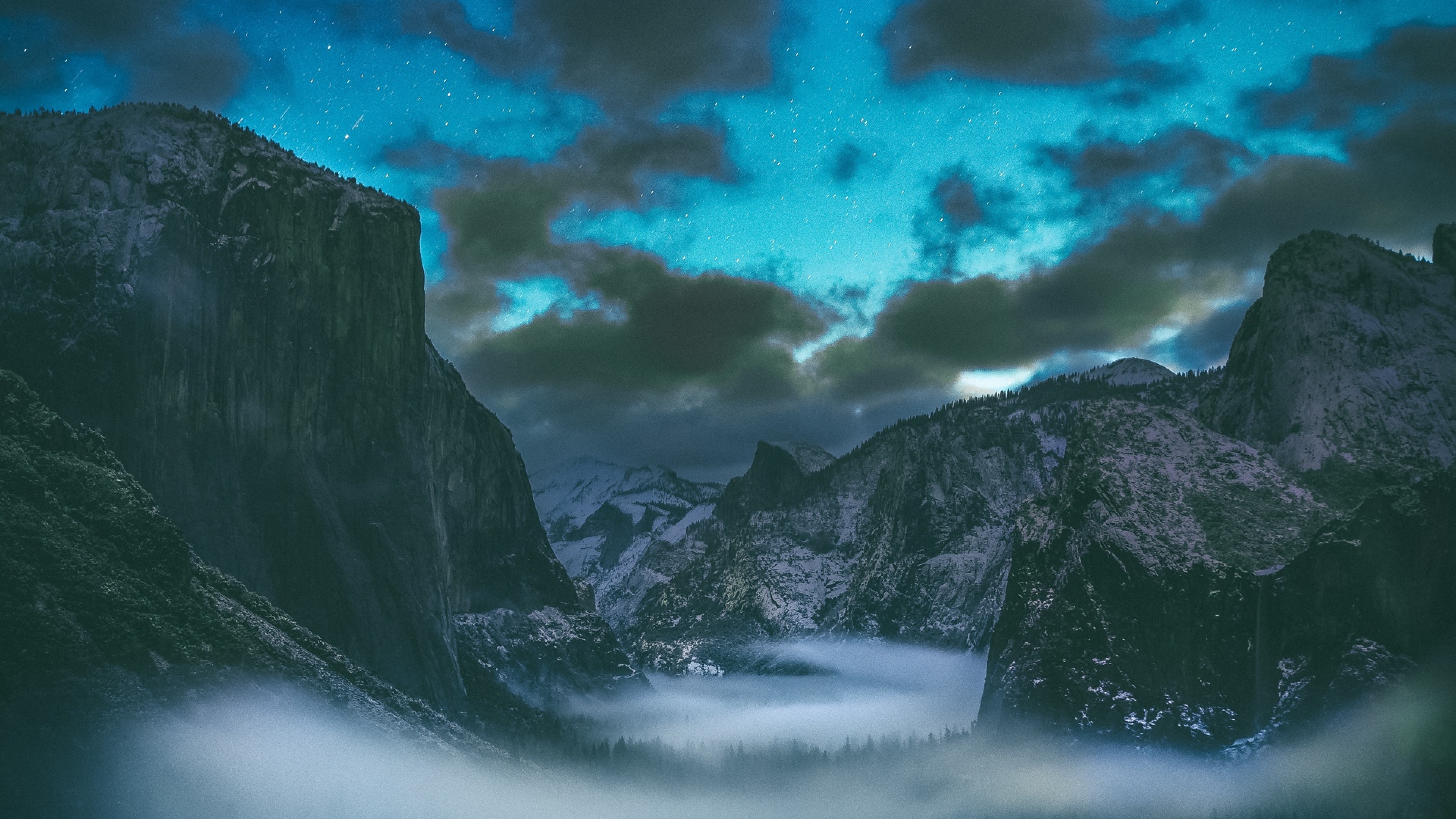Cloudy night at the mountains HD Wallpaper 4K Ultra HD - HD Wallpaper -  