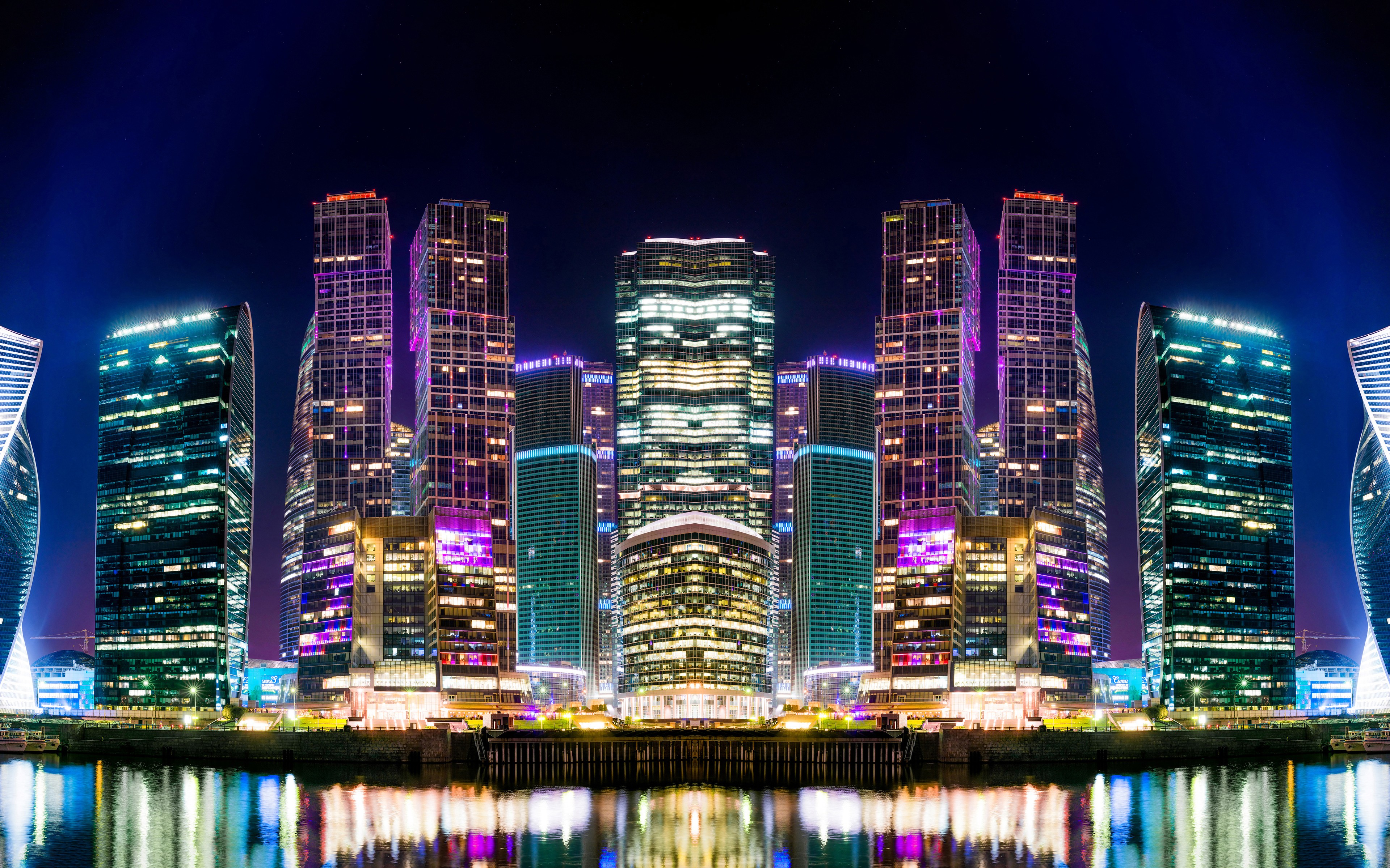 Вый город. Москва Сити 4к. Москоу - Сити, небоскребы, река.. Небоскребы Найт Сити. Москва Сити ночью 2022.