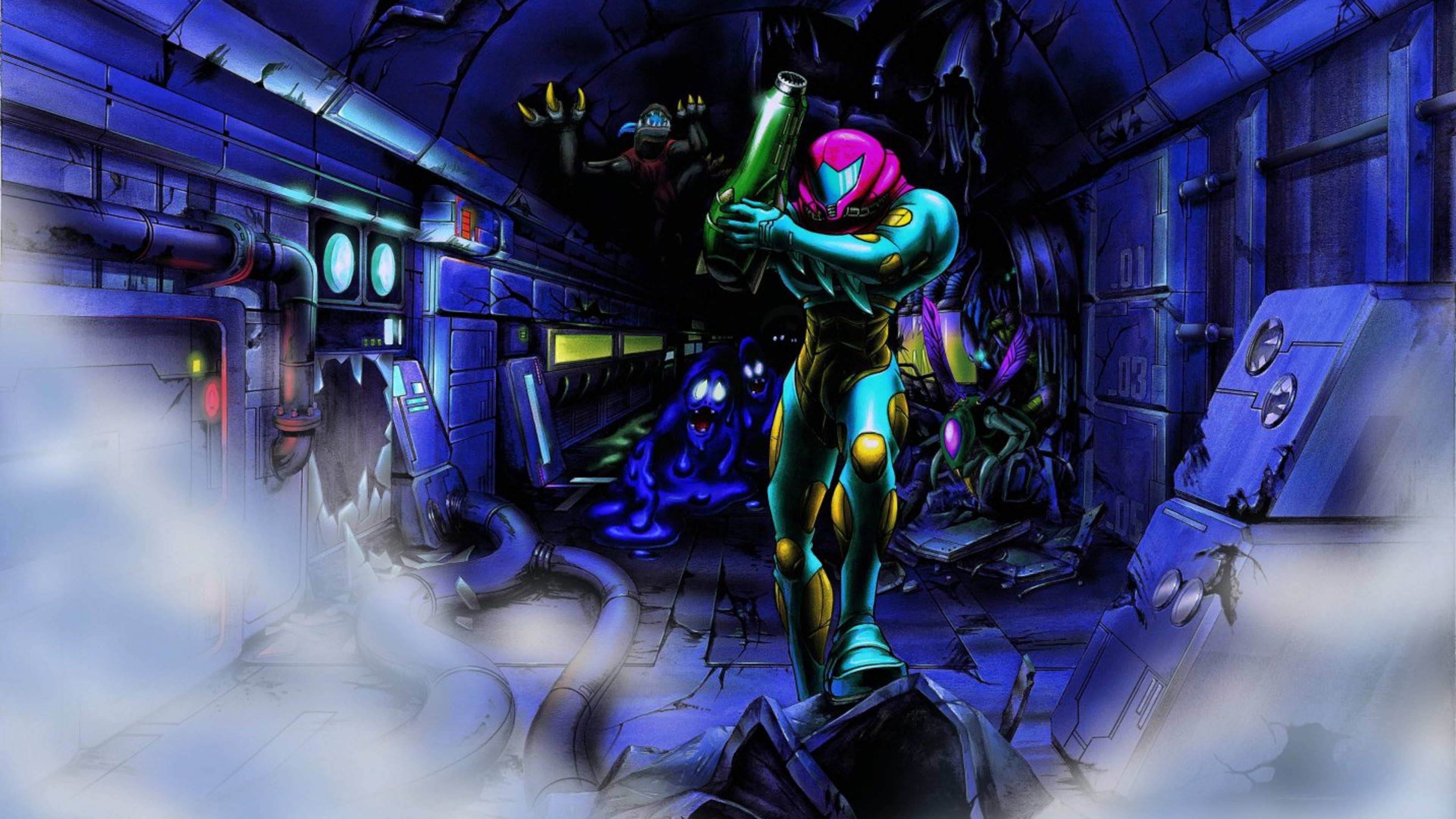 Игра стала синей. Samus Aran Metroid Dread. Metroid Fusion Samus Art. Super Metroid Fusion. Metroid Fusion обложка.
