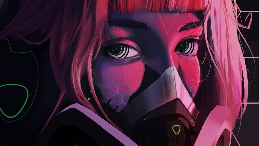 Anime face with a mask HD Wallpaper