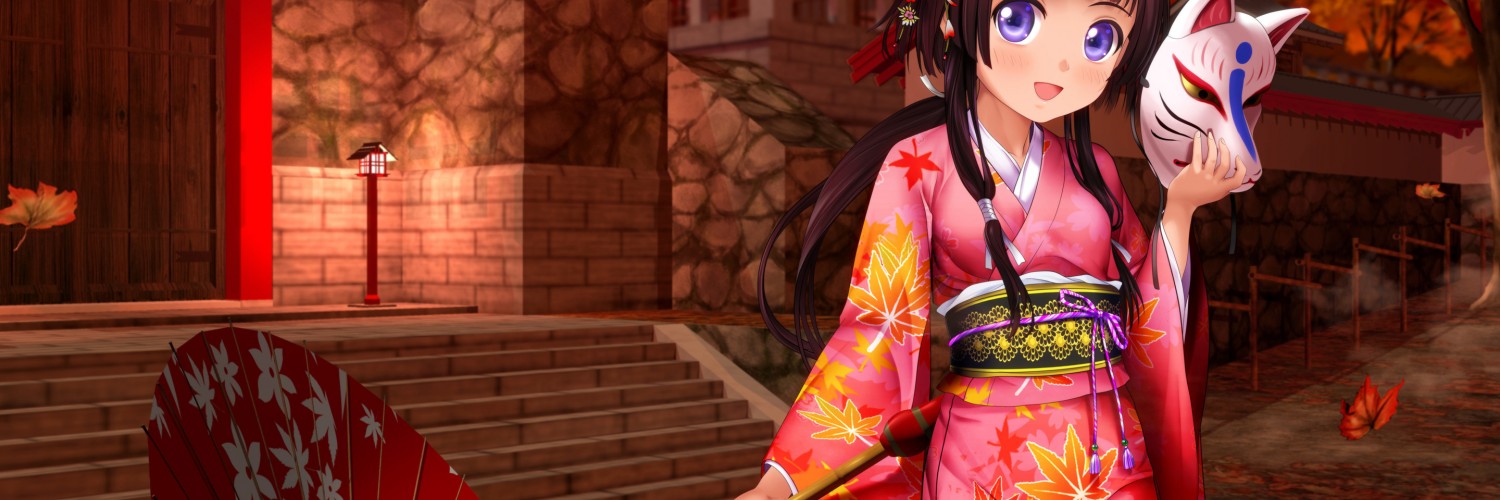 Anime Girl Kimono Umbrella Wallpaper for Desktop and Mobiles