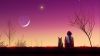 Anime girl watches the sunset with her cat HD Wallpaper