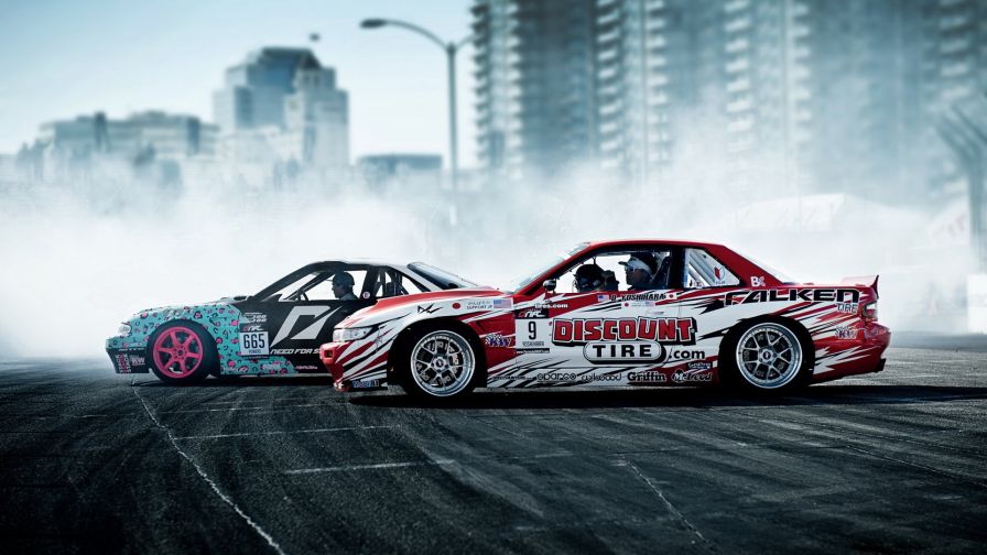Cars drifting HD Wallpaper