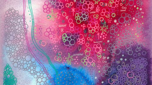 Chaotic watercolored patterns HD Wallpaper