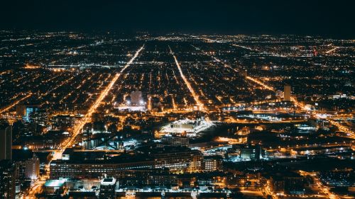 Chicago night lights HD Wallpaper