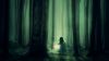 Child walking in a dark forest HD Wallpaper