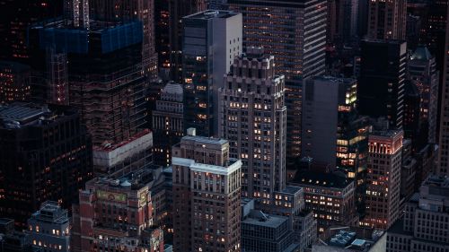 City buildings at night HD Wallpaper