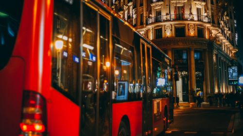 City bus at night HD Wallpaper