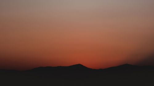 Dark sunset over the mountains HD Wallpaper