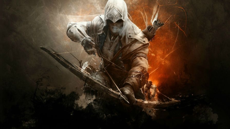 Download Assassins Creed Connor Bow Full Hd Wallpaper for Desktop and Mobiles
