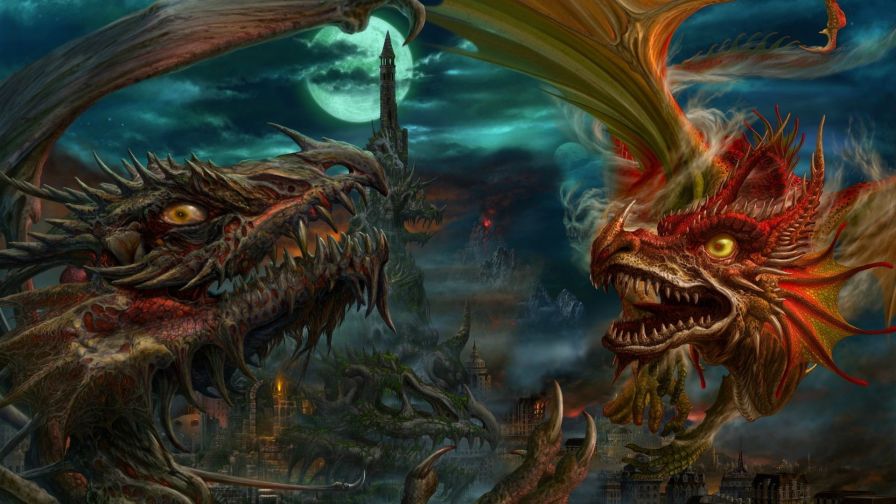 Dragon Fight HD Wallpaper