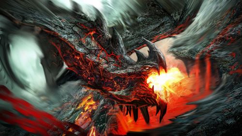 Dragon shooting fire HD Wallpaper