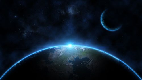 Earth Space Light Wallpaper for Desktop and Mobiles
