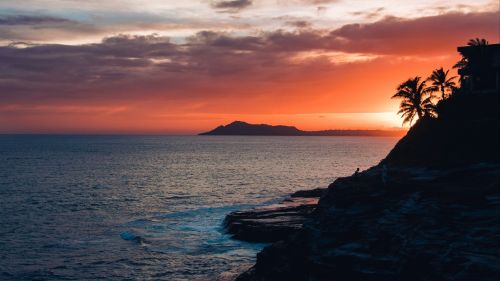Fantastic sunset over the sea HD Wallpaper