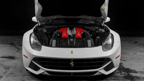 Ferrari engine hood HD Wallpaper